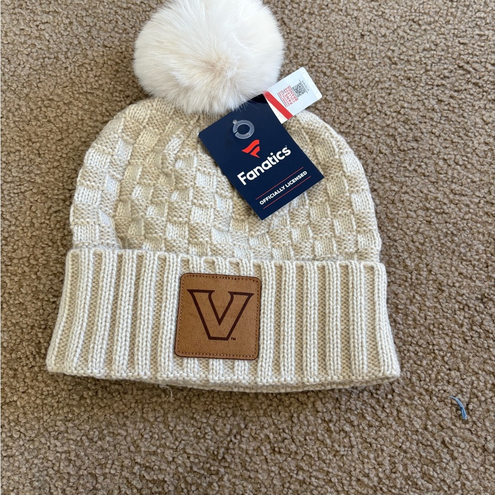 Vanderbilt Fanatics Natural Heather Knit Beanie with Pom